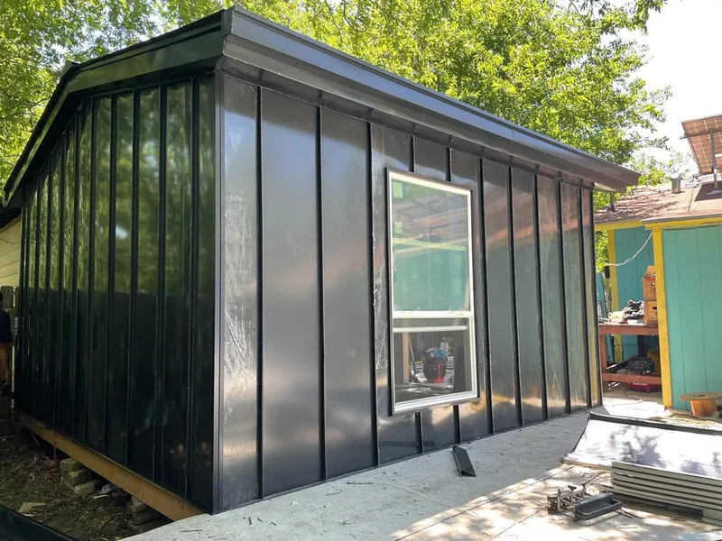 Black standing seam metal wall panels for Metal Roof Installation in Manteca